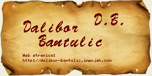 Dalibor Bantulić vizit kartica